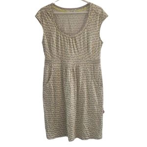 Boden Printed Weekend Jersey Cap Sleeve Scoop Neck Dress Size 10